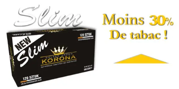 Tubes à cigarette slim de la marque Korona