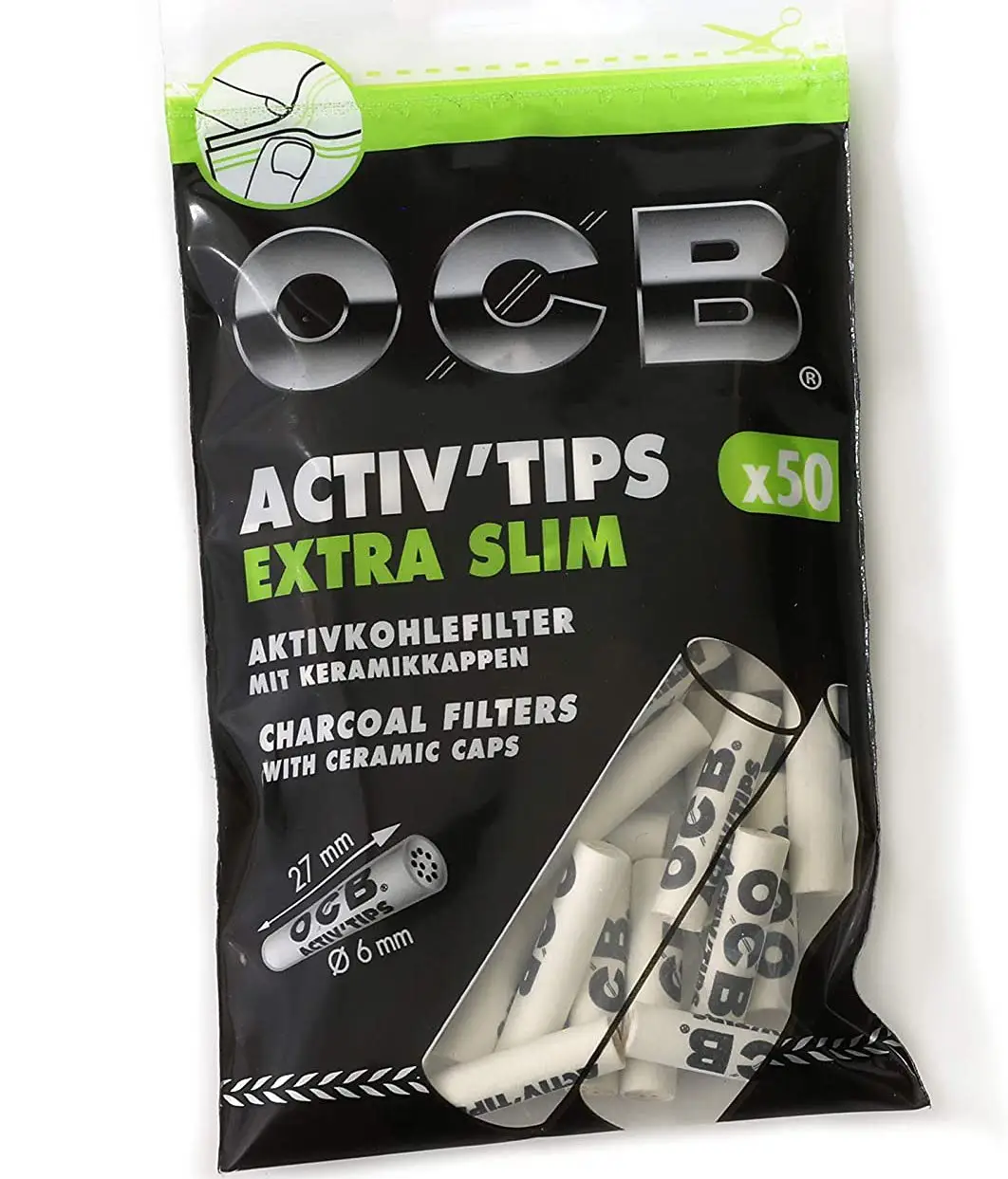 Filtre OCB Activ’Tips Extra Slim x50 (sachet)