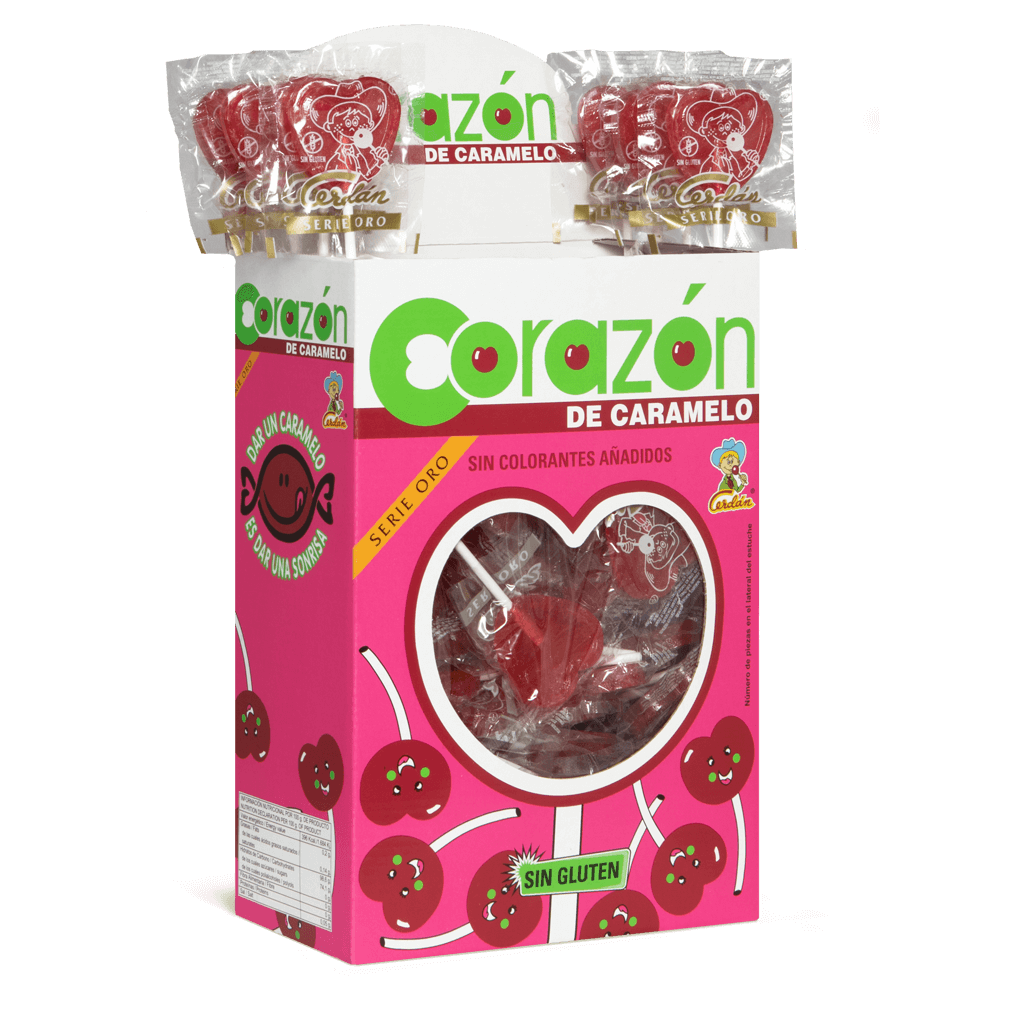 Sucette Grand Coeurs Cerise (boite de 100)