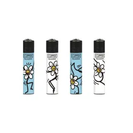 4 x Briquet Micro Clipper Dancing Daisy