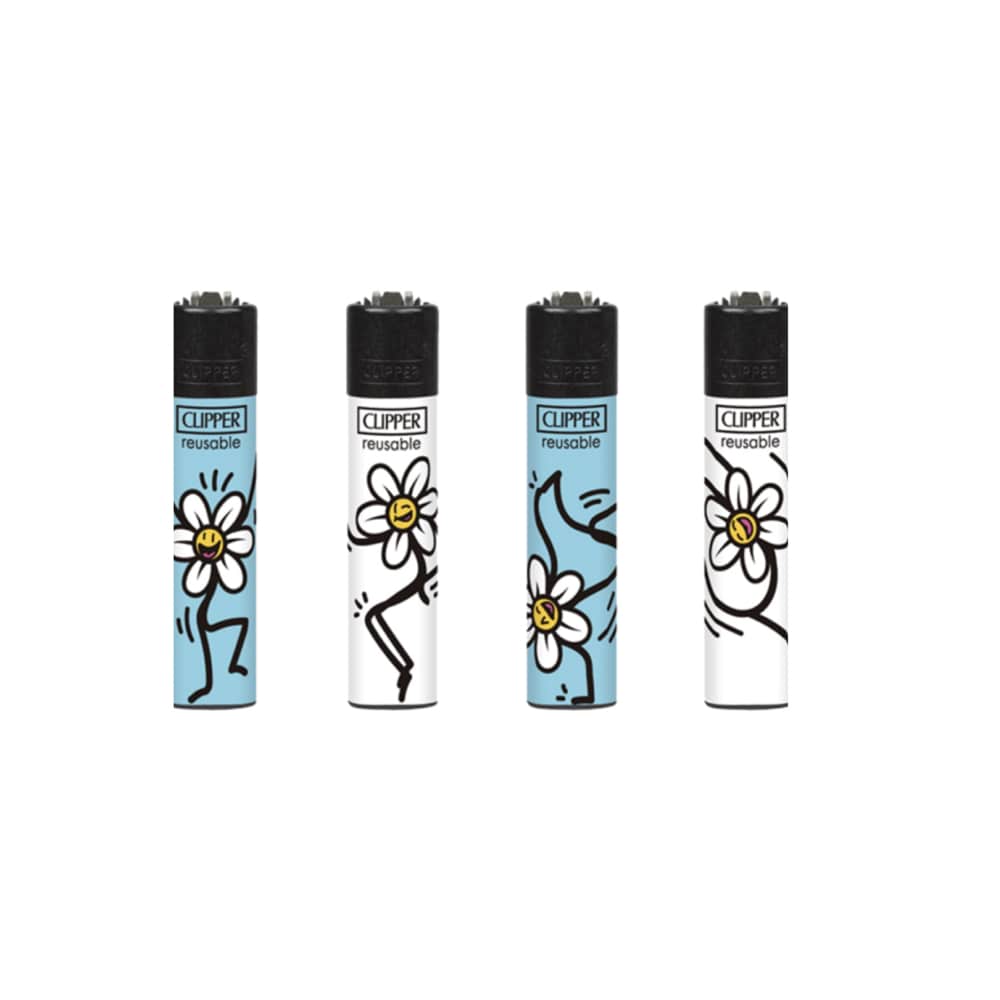 4 x Briquet Micro Clipper Dancing Daisy