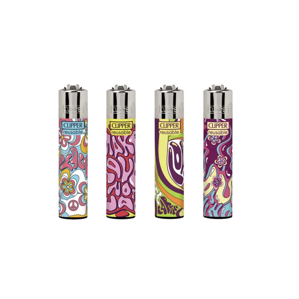 4 x Briquet Micro Clipper Glossy Hippie