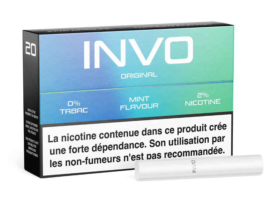 Paquet 20 Sticks Invo Original Menthe 2% Nicotine (Compatible IQOS, LIL SOLID, UWOO et NEXONE)