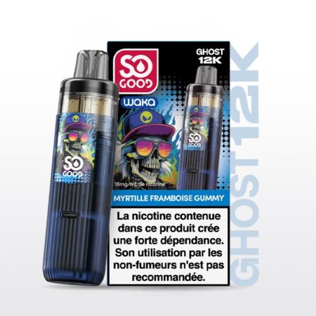 Puff So Good Ghost 12k Myrtille Framboise Gummy 18mg Nicotine (100% légale)