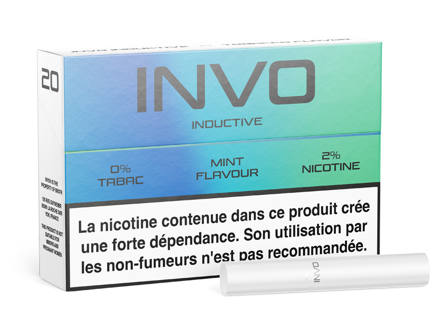 Paquet 20 Sticks Invo Inductive Menthe 2% Nicotine (Compatible ILUMA et système type TEREA)