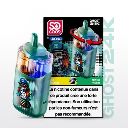 Puff So Good Ghost 24k Citron Vert et Menthe Fraîche 18mg Nicotine (100% légale)