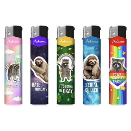5 x Briquet Adamo Raccoon and Sloth