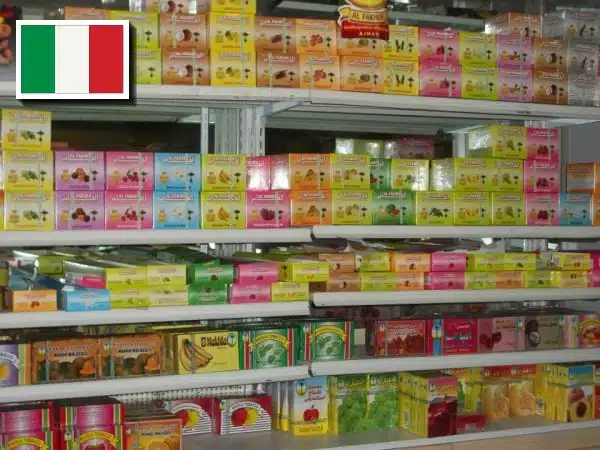Rayon de tabac a chicha et drapeau italien