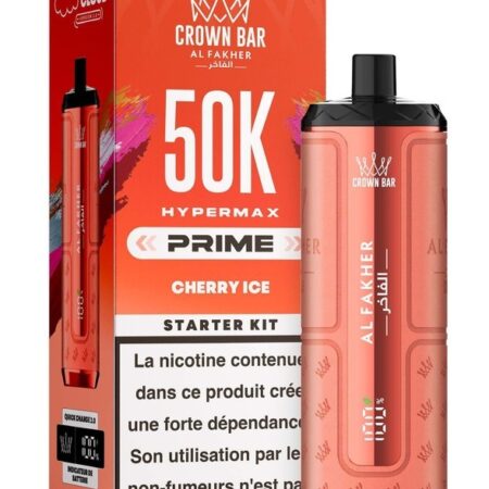 Puff Hypermax Prime 50K Crown Bar Al Fakher Nicotine : 6 mg - Saveur : Cherry Ice