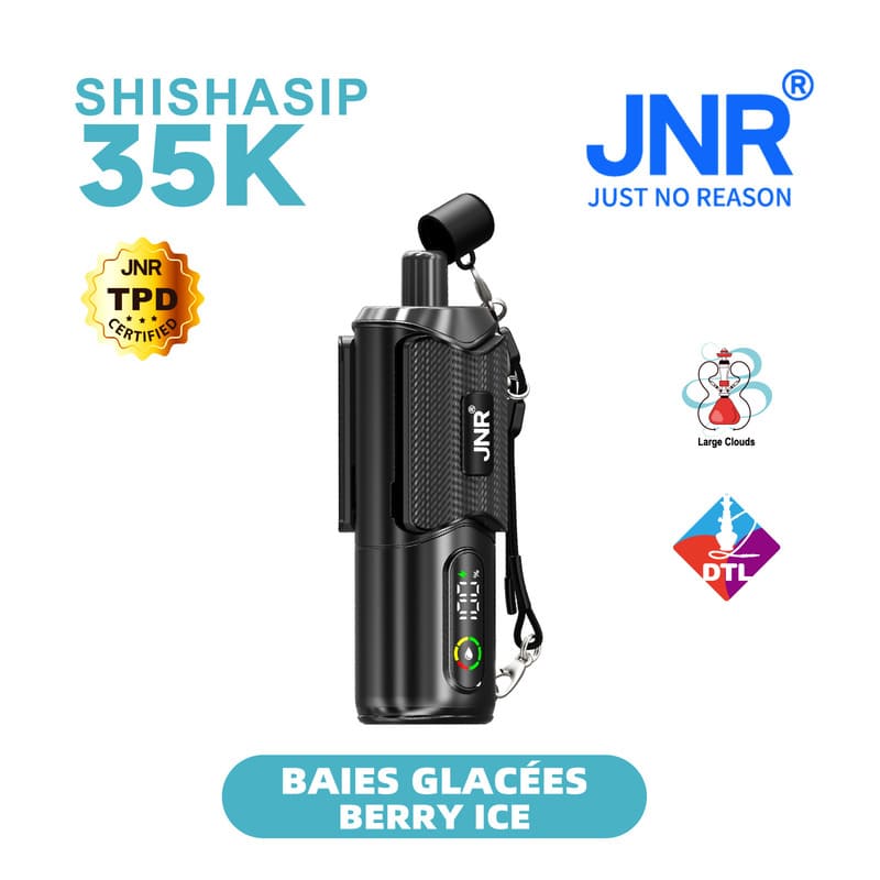 Puff JNR Shishasip Berry Ice 0,6% Nicotine (100% légale)