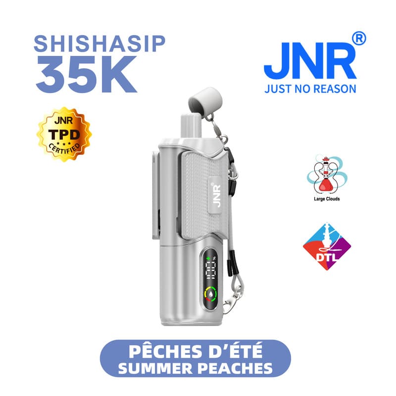 Puff JNR Shishasip Summer Peaches 0,6% Nicotine (100% légale)