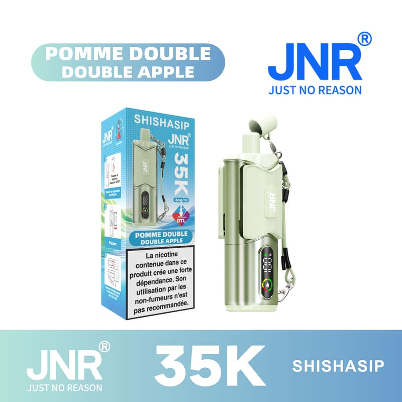 Puff JNR Shishasip Double Apple 0,6% Nicotine (100% légale)