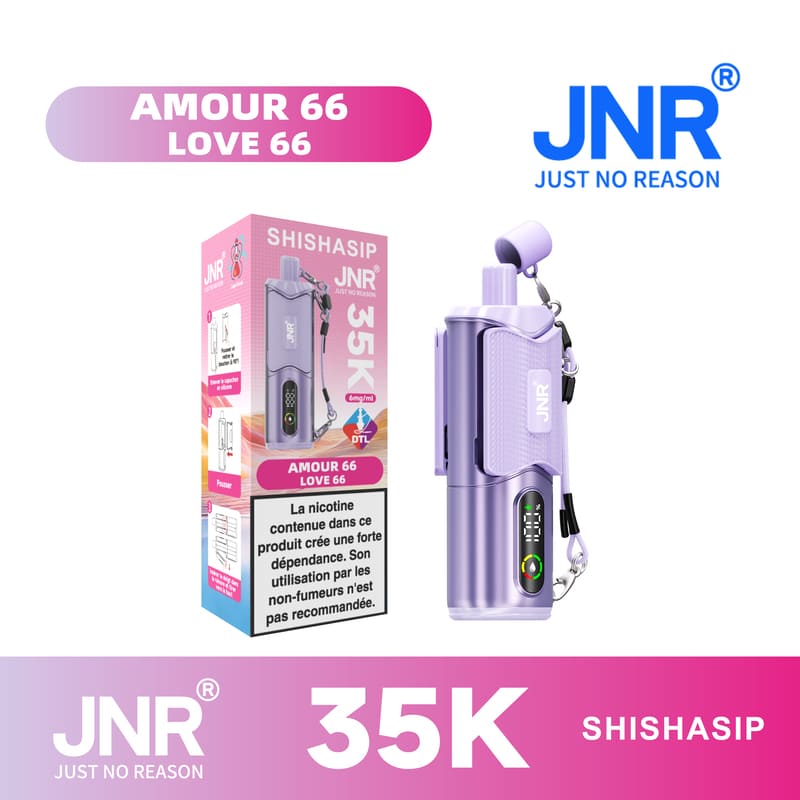 Puff JNR Shishasip Luv 66 0,6% Nicotine (100% légale)