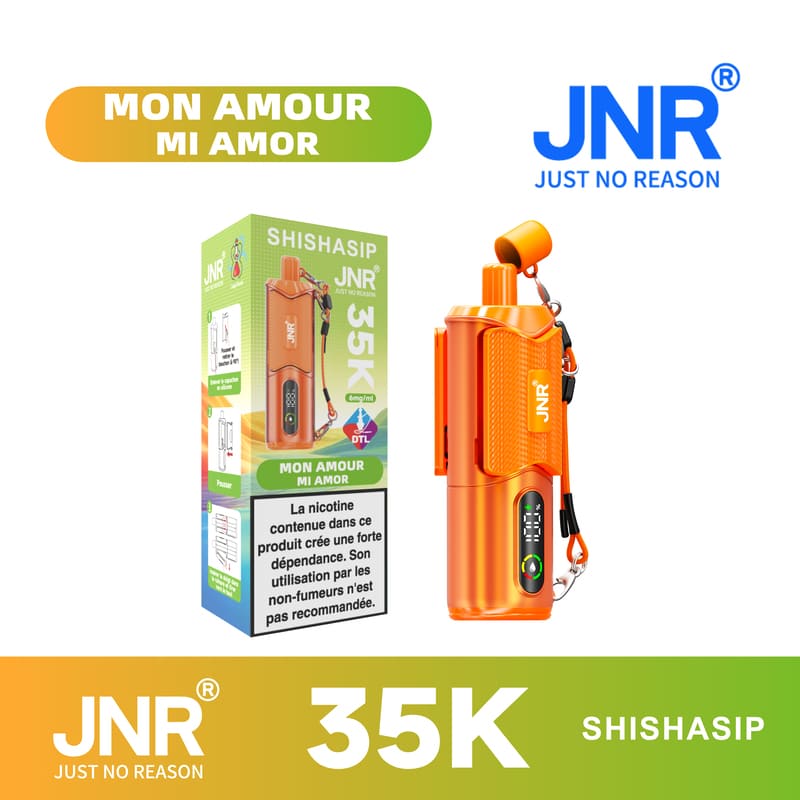 Puff JNR Shishasip Mi Amor 0,6% Nicotine (100% légale)