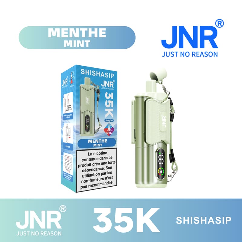 Puff JNR Shishasip Mint 0,6% Nicotine (100% légale)