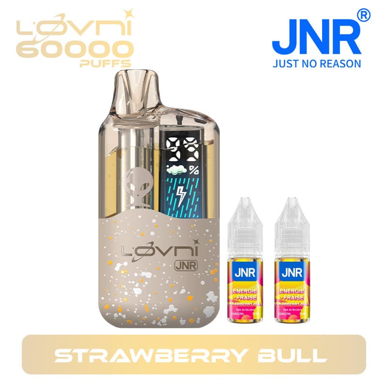 Puff JNR l'Ovni 60k Strawberry Bull 2% Nicotine (100% légale)
